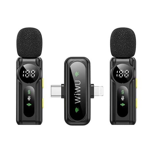 זוג מיקרופונים אלחוטיים לסמארטפון WIWU Wi-WM007 TYPE-C/ Lightning
