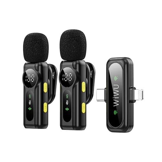 זוג מיקרופונים אלחוטיים לסמארטפון WIWU Wi-WM007 TYPE-C/ Lightning