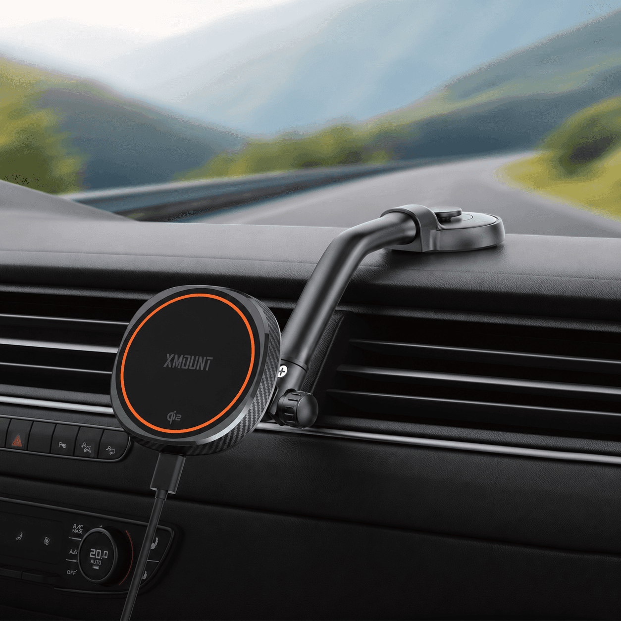 מעמד לרכב טעינה אלחוטית למסך/דשבורד XMOUNT XM-Power 02