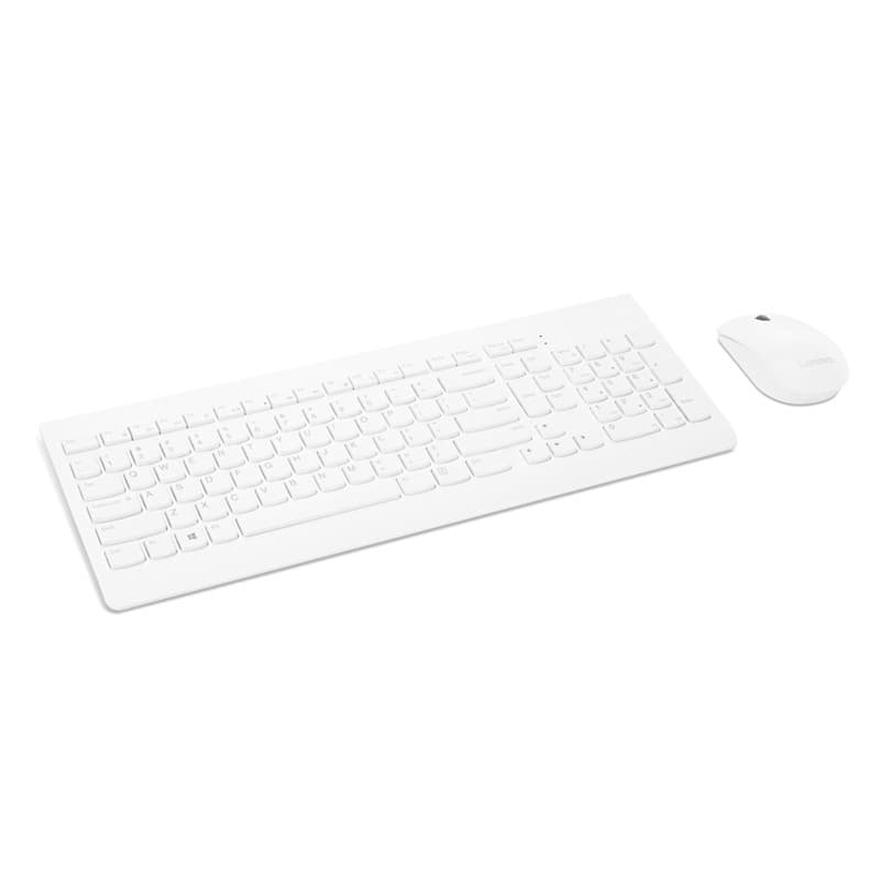 סט מקלדת ועכבר אלחוטי Lenovo 510 Wireless GX30W75337 בצבע לבן