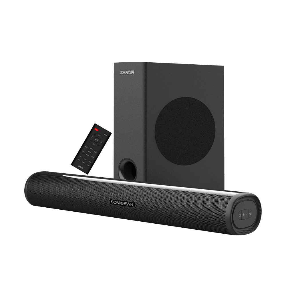 מקרן קול עם סאב וופר אלחוטי SonicGear STUDIOBAR 600 HD AirBass 120W 2.1