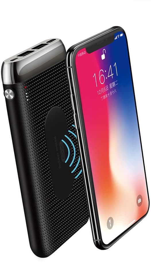 מטען נייד אלחוטי XO PB60 10,000mA שחור