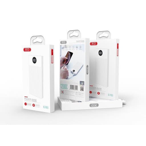 מטען נייד עם צג XO PB93 12,000mA לבן