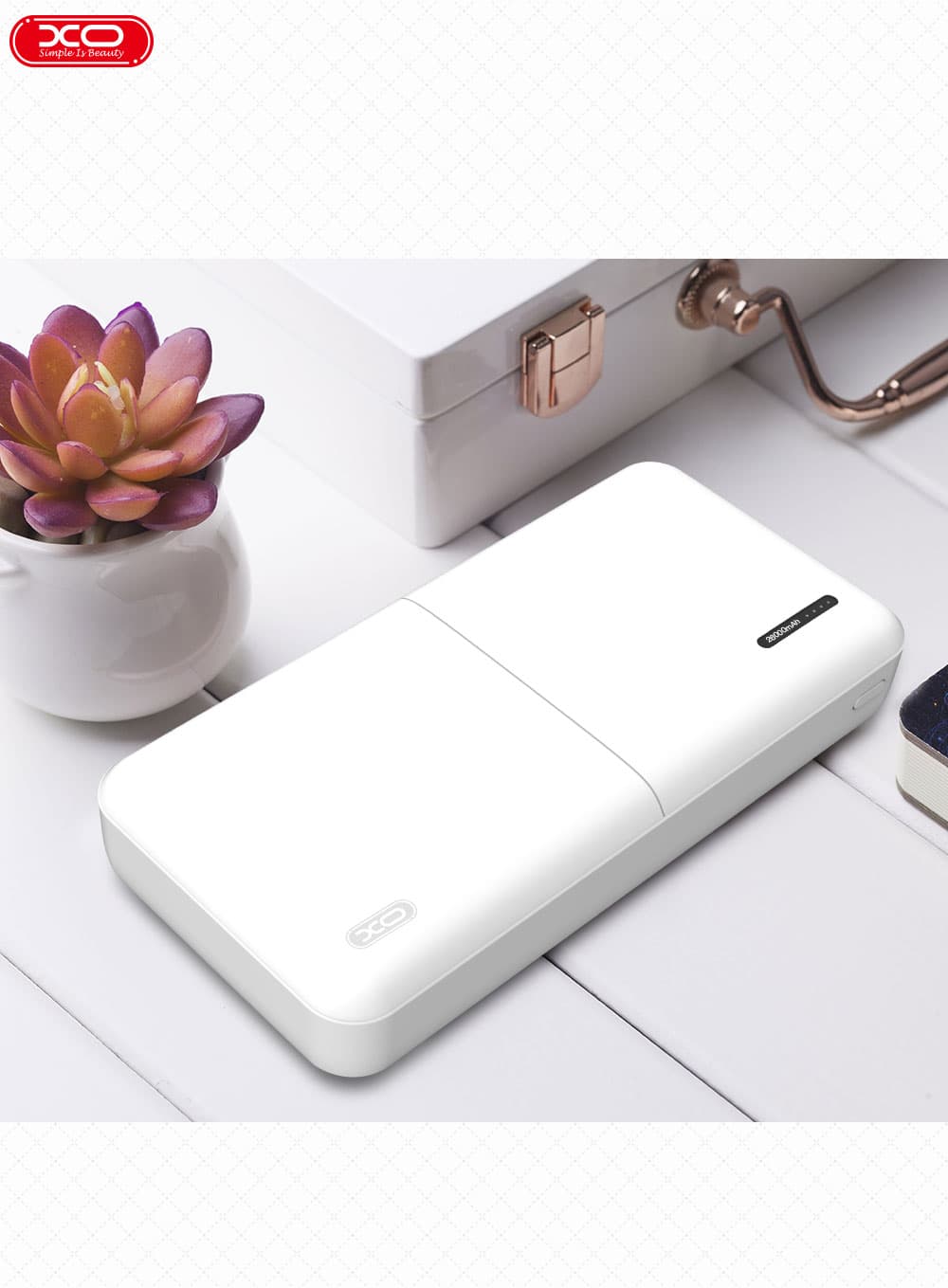 מטען נייד XO PB77 26,000mAh לבן