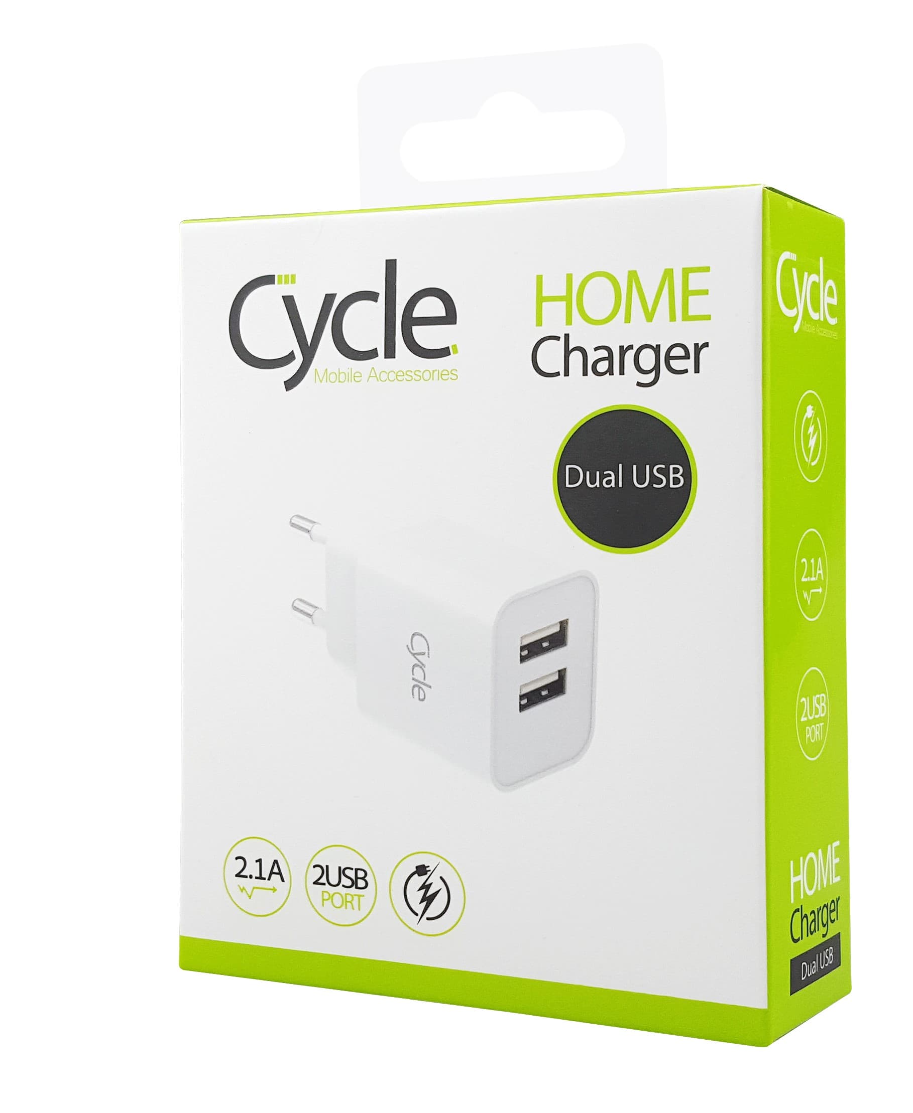 מטען קיר Cycle CYH2.1A עם 2 יציאות USB