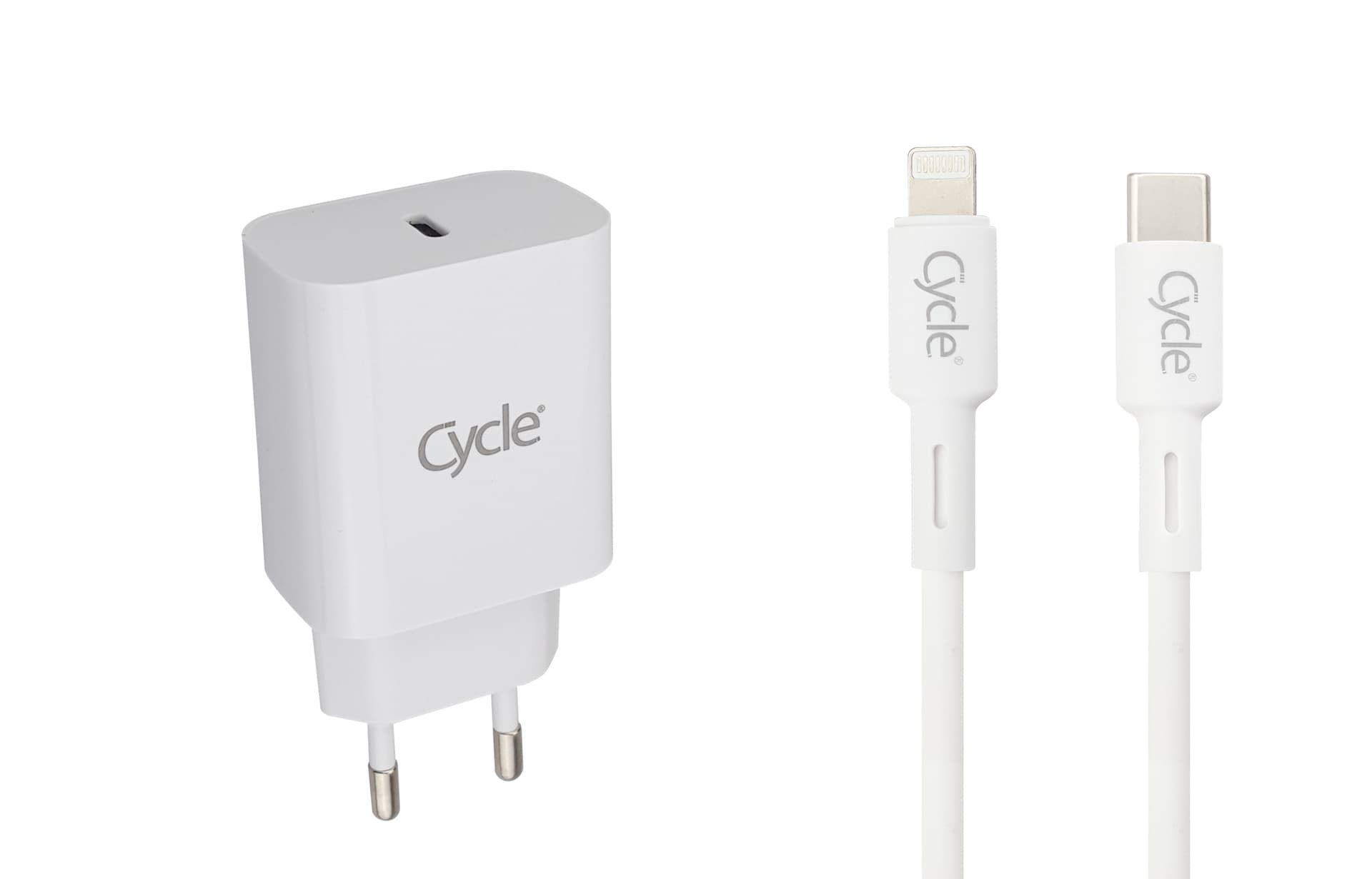 מטען קיר מהיר Cycle CYHPD-L 20W עם יציאת PD + כבל Lightning/אייפון