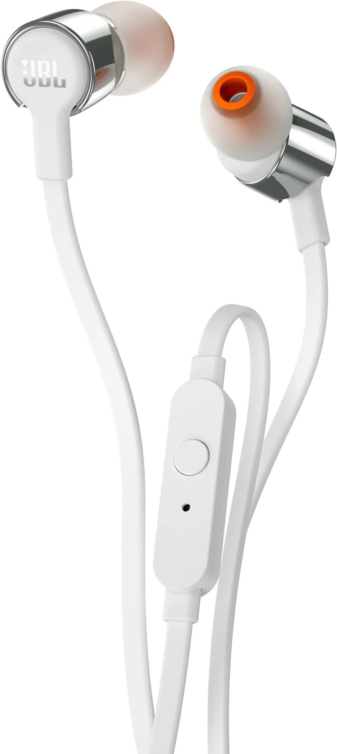 אוזניות ‏חוטיות JBL T210 אפור/לבן - יבואן רשמי