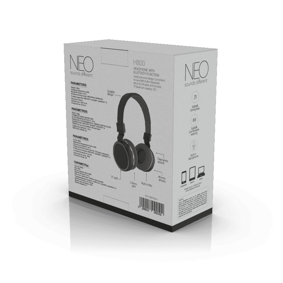 אוזניות קשת אלחוטיות NEO H800 שחור