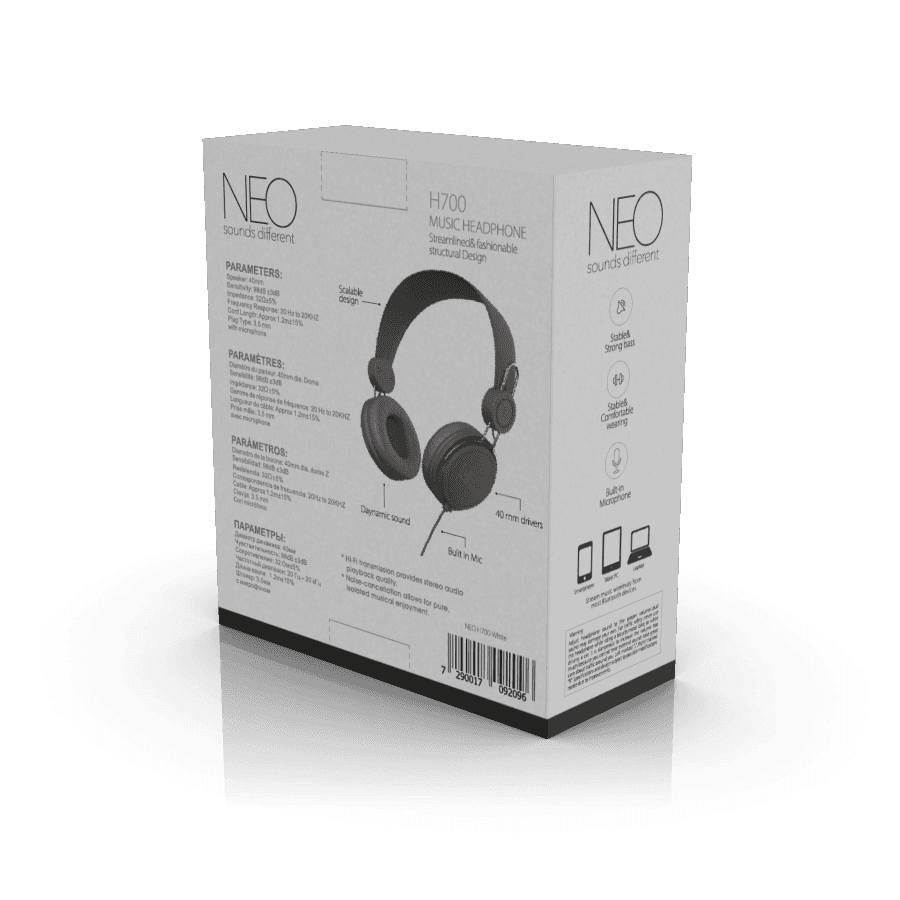 אוזניות קשת חוטיות NEO H700 שחור
