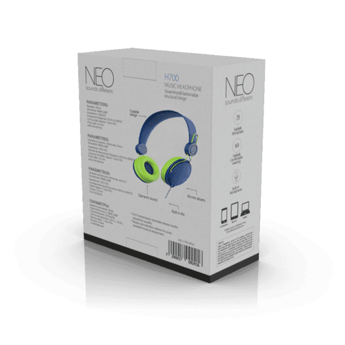 אוזניות קשת חוטיות NEO H700 כחול