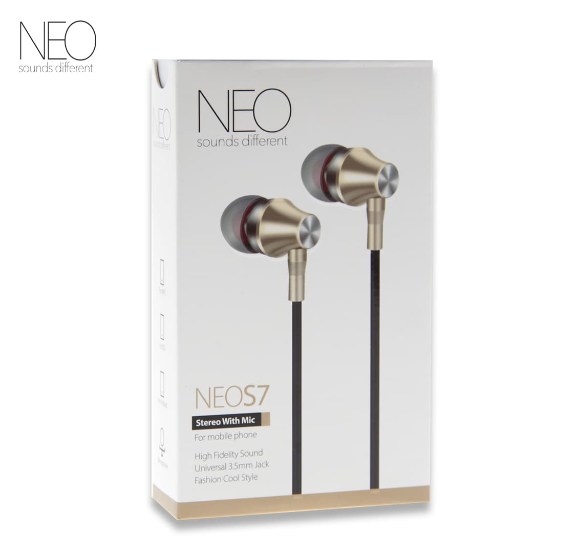 אוזניות חוטיות NEO S7 זהב
