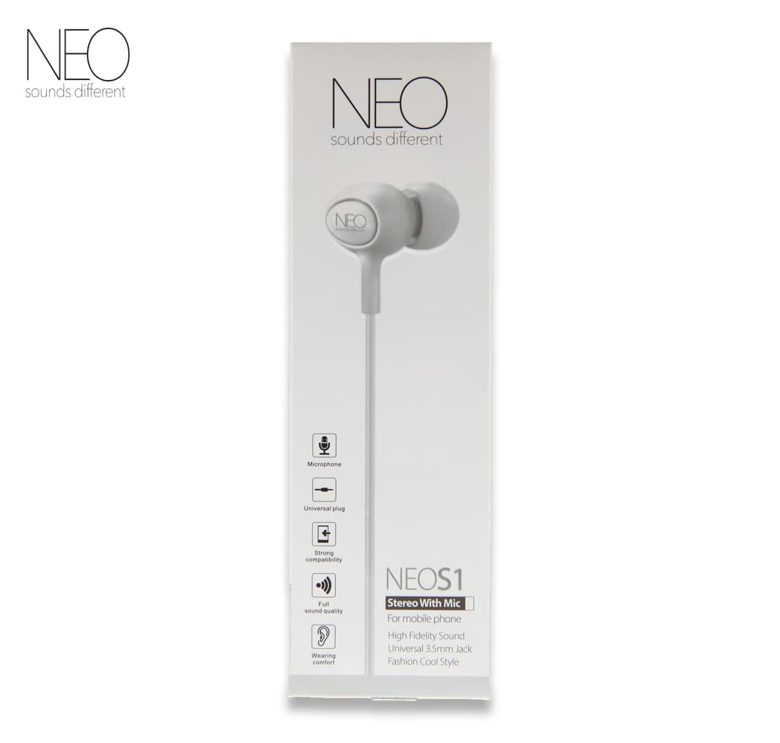אוזניות חוטיות NEO S1 לבן