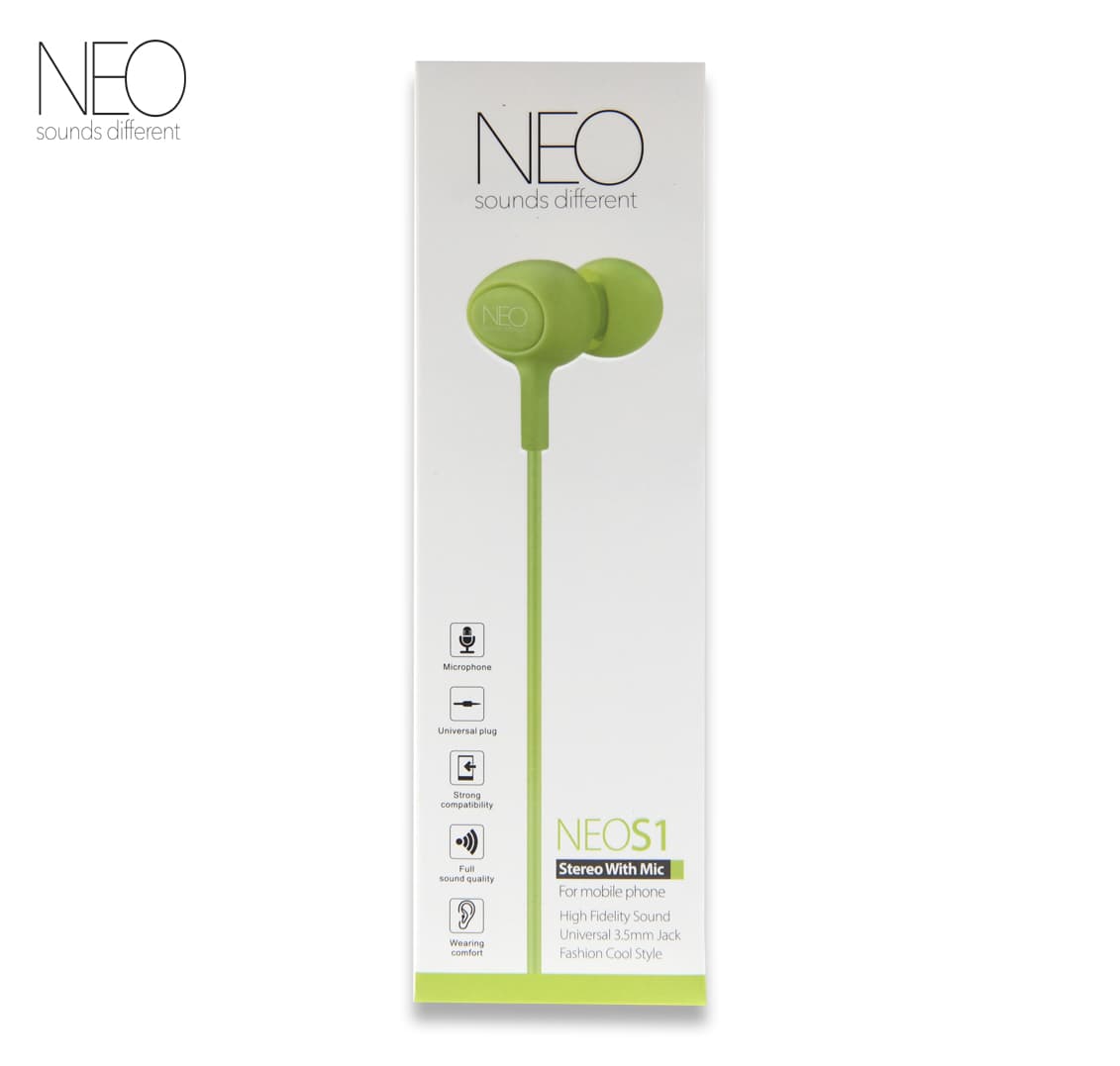 אוזניות חוטיות NEO S1 ירוק