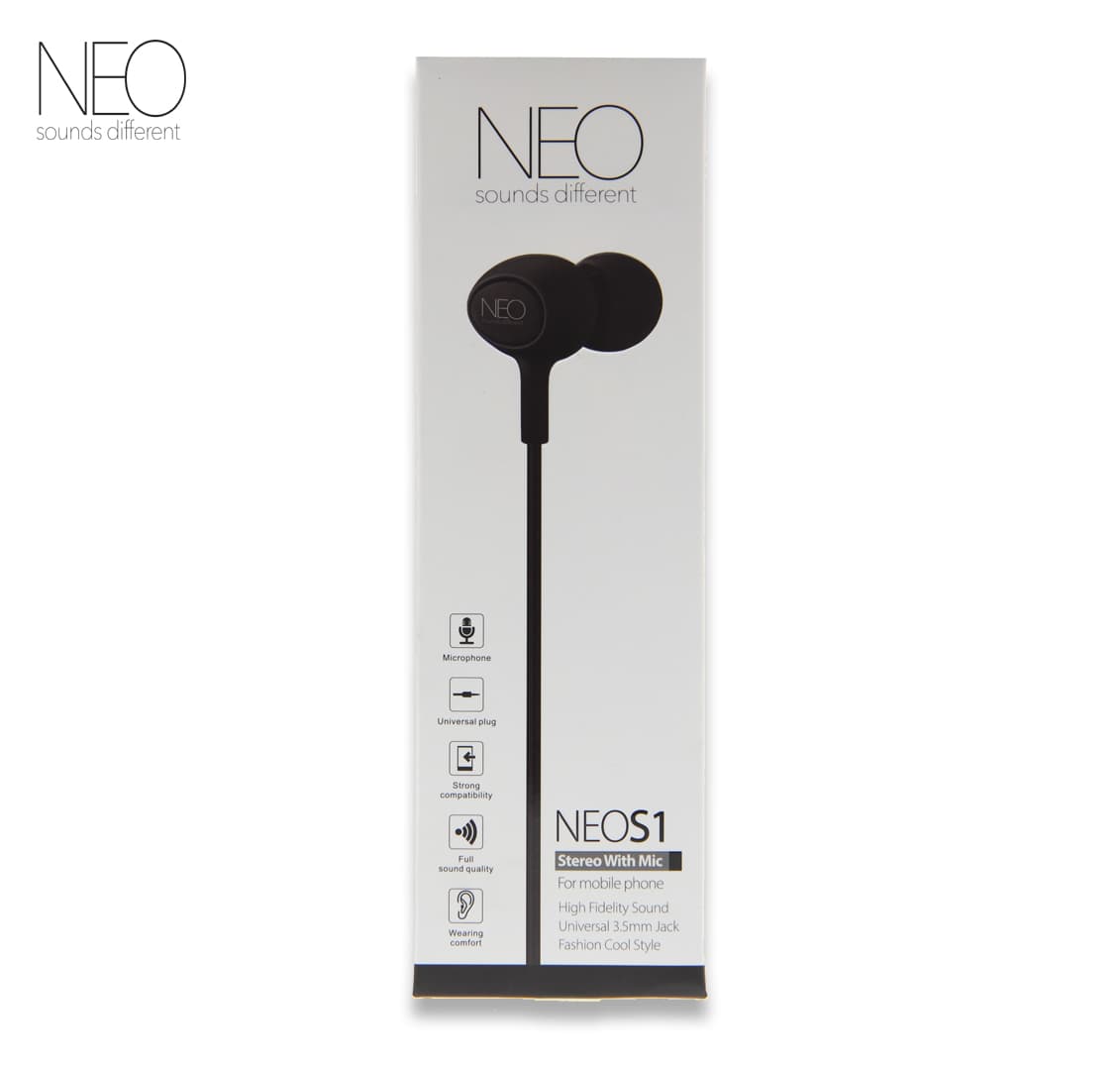 אוזניות חוטיות NEO S1 שחור