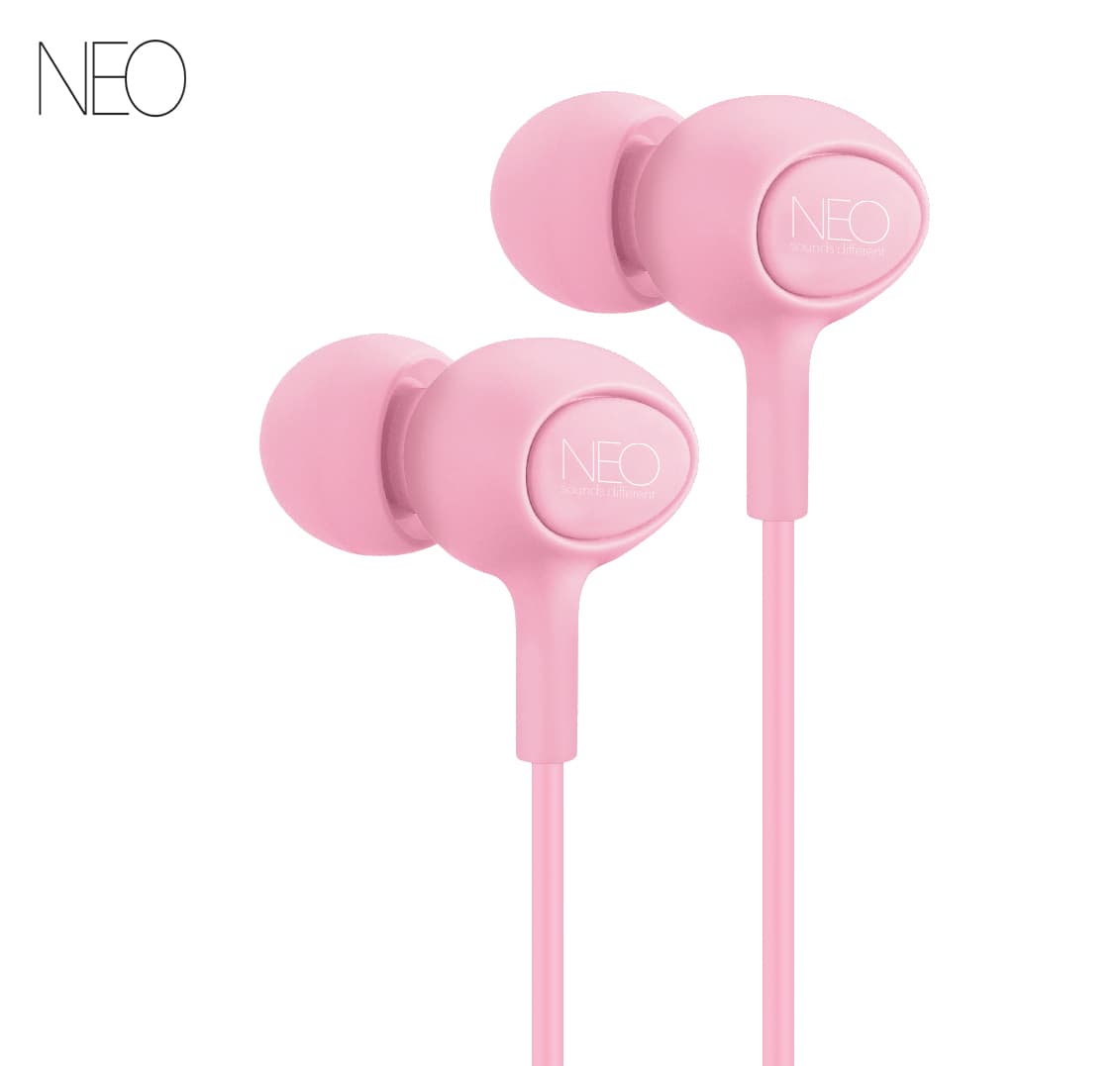 אוזניות חוטיות NEO S1 ורוד