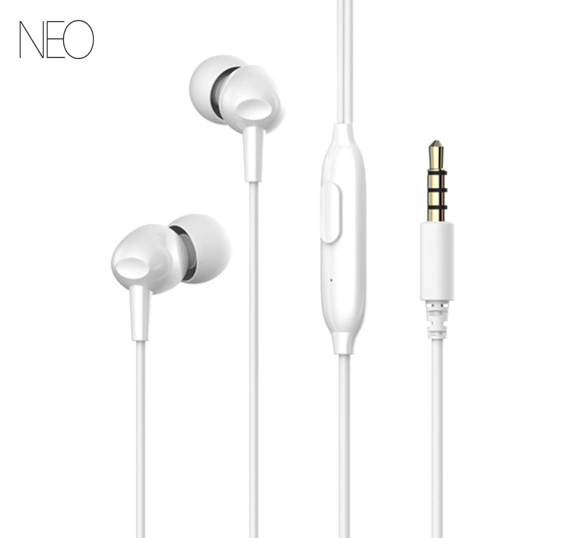 אוזניות חוטיות NEO PEAK לבן