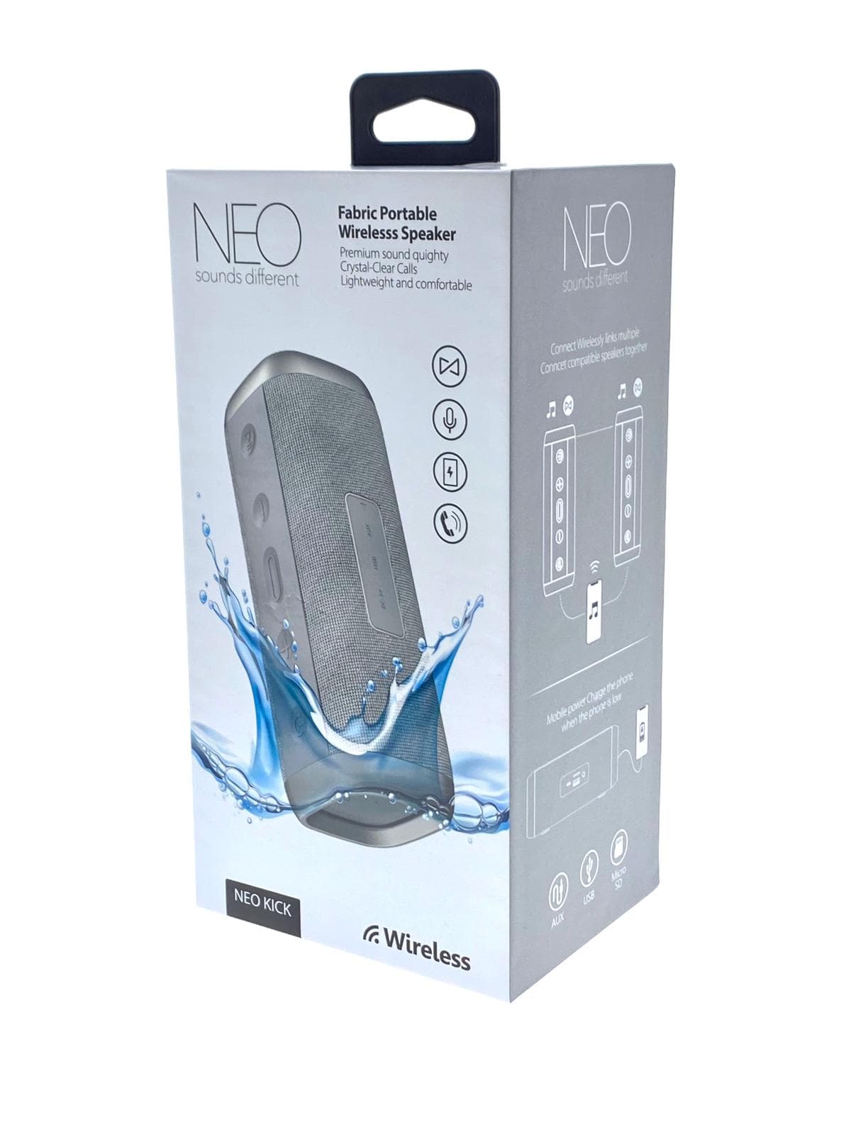רמקול נייד NEO KICK אפור