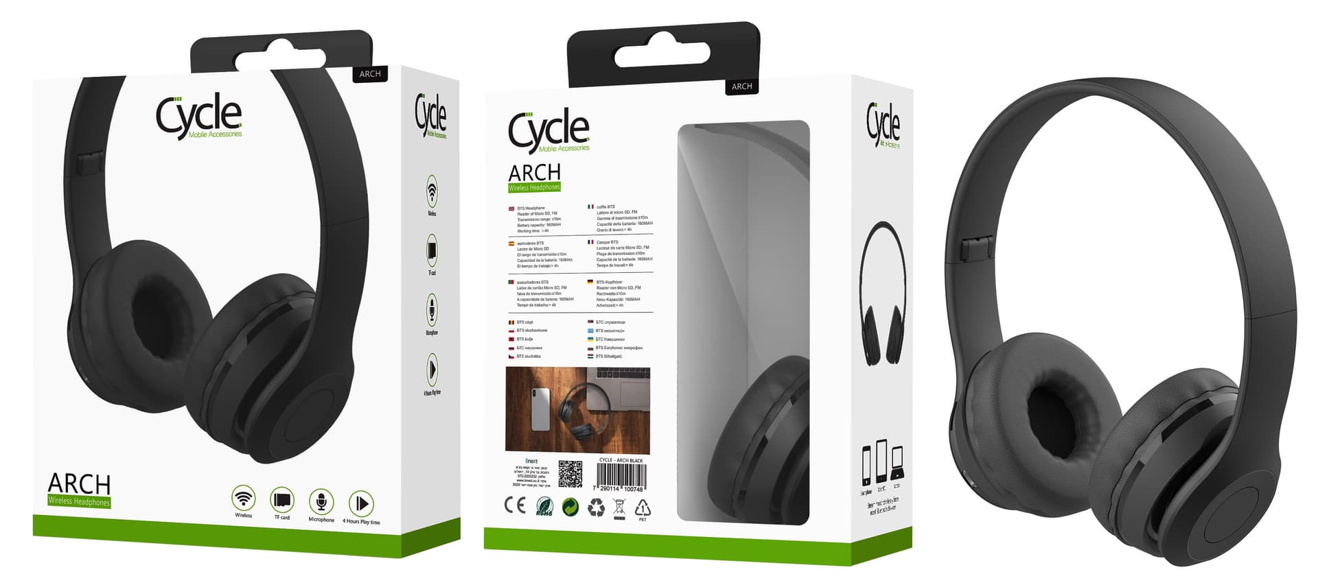 אוזניות קשת אלחוטיות Cycle Arch BT שחור