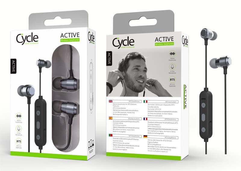אוזניות אלחוטיות Cycle ACTIVE כסף