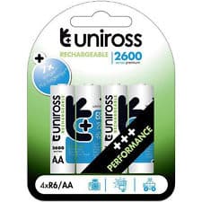 סוללות נטענות UNIROSS AA 2700mA