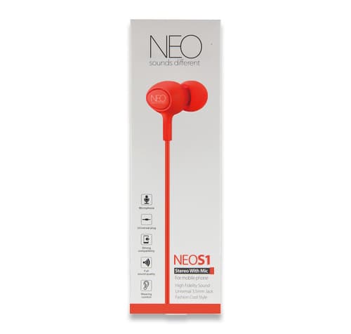 אוזניות חוטיות NEO S1 אדום