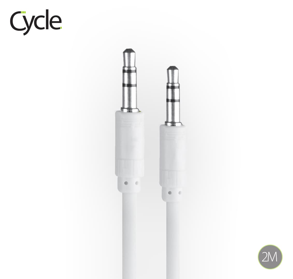 כבל אודיו 3.5 מ"מ זכר-זכר Cycle CY-AUX2M AUX באורך 2 מטר