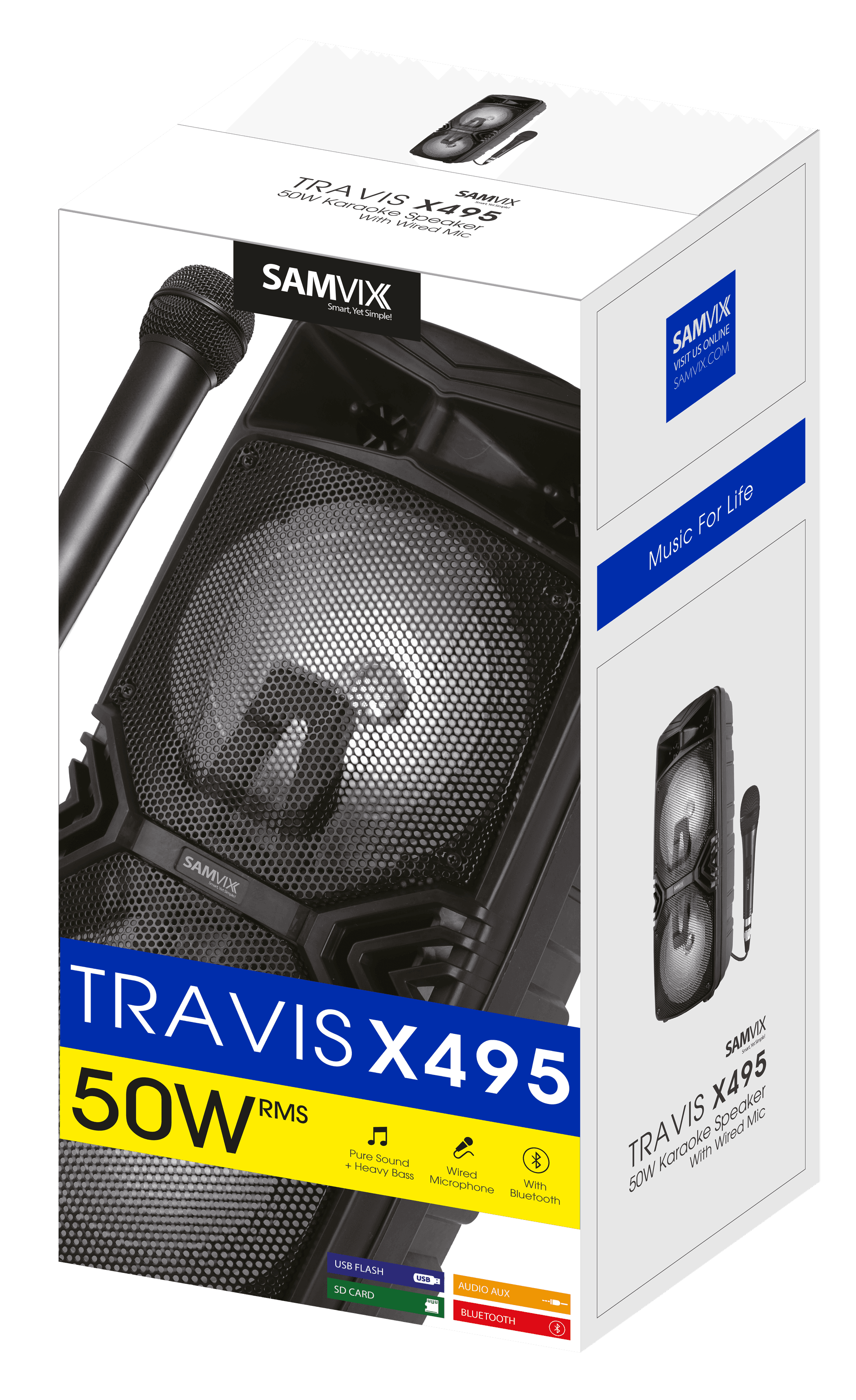 בידורית קריוקי SAMVIX TRAVIS X495 + מיקרופון