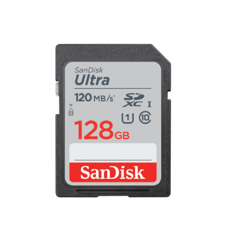 כרטיס זיכרון SanDisk Ultra SDSDUN4-128G SD UHS-I 120MB/s Class 10 U1 נפח 128GB