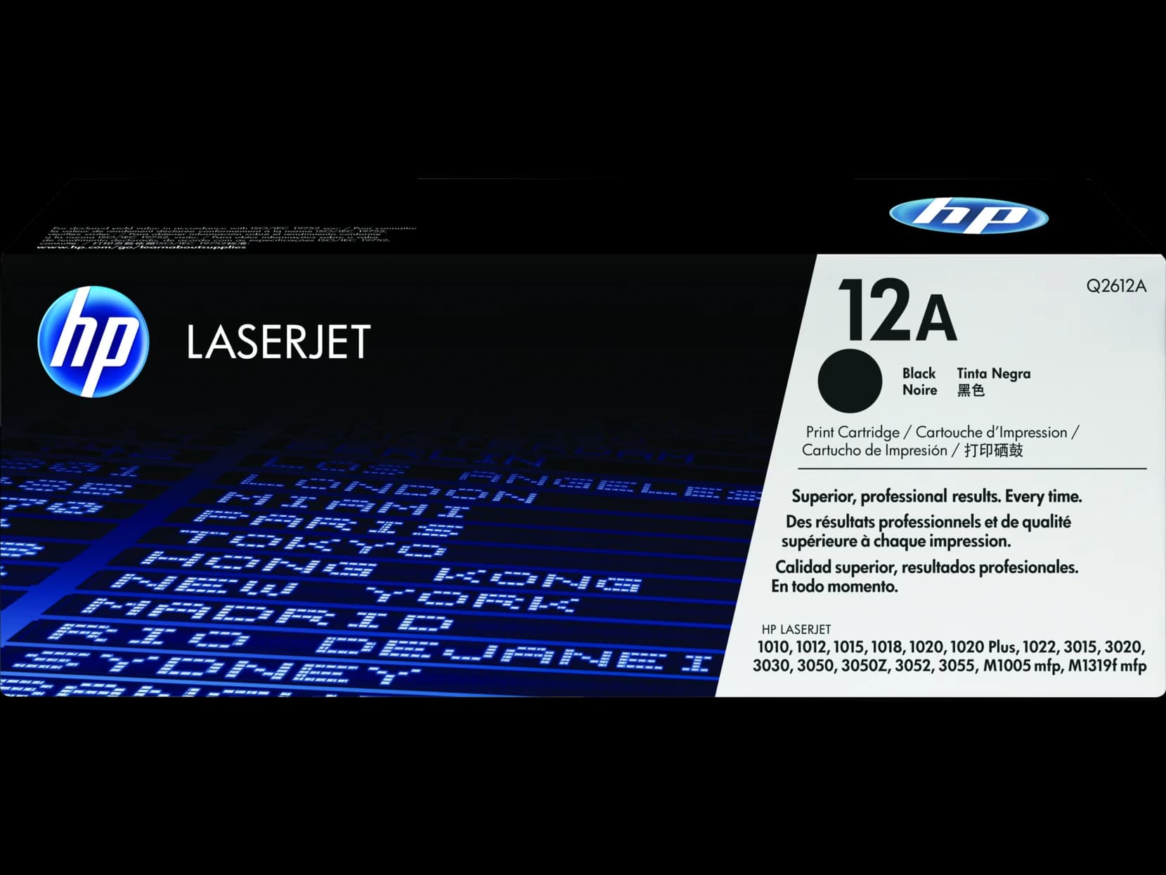 טונר שחור מקורי HP Q2612A 12A (הספק 2,000 דף)