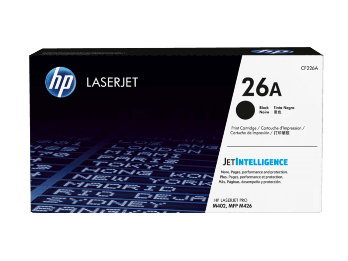 טונר שחור מקורי HP CF226A 26A (הספק 3,100 דף)