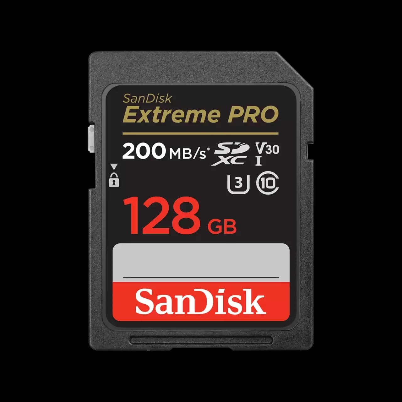 כרטיס זיכרון SanDisk Extreme Pro SDXC SDSDXXD-128G SD 200MB/s Class 10 U3 V30 נפח 128GB