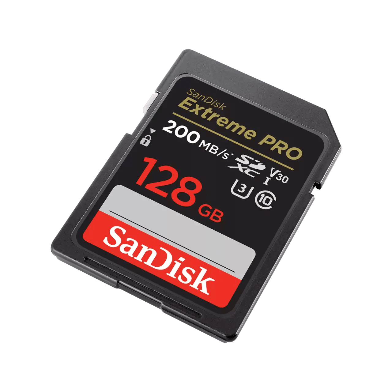 כרטיס זיכרון SanDisk Extreme Pro SDXC SDSDXXD-128G SD 200MB/s Class 10 U3 V30 נפח 128GB