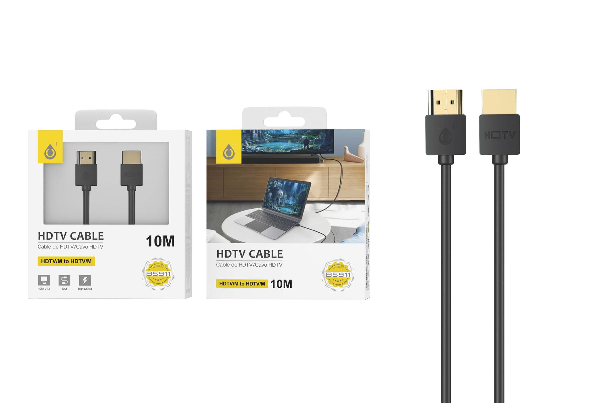 כבל HDMI 1.4 איכותי One Plus B5911 באורך 10 מטר