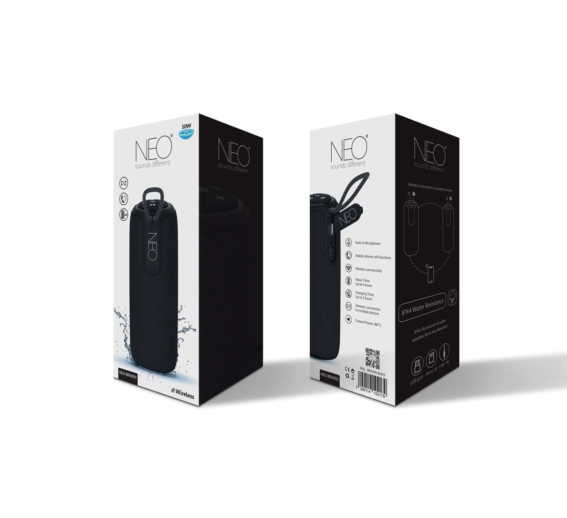 רמקול נייד NEO BRAVEN שחור