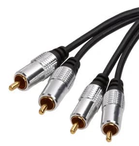 כבל אודיו HQ פרימיום 2xRCA מוזהב אורך 1.5 מטר