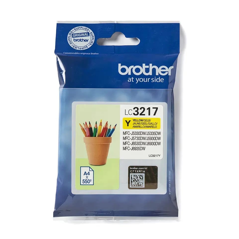 דיו צהוב מקורי Brother LC-3217Y בראדר (550 דף)