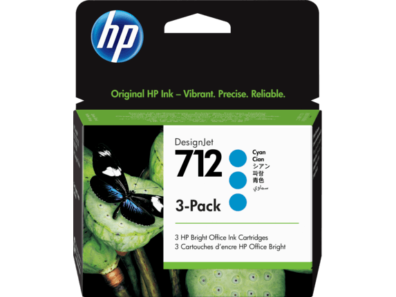 שלישיית ראשי דיו כחול מקורי HP 712 3ED77A 3-Pack