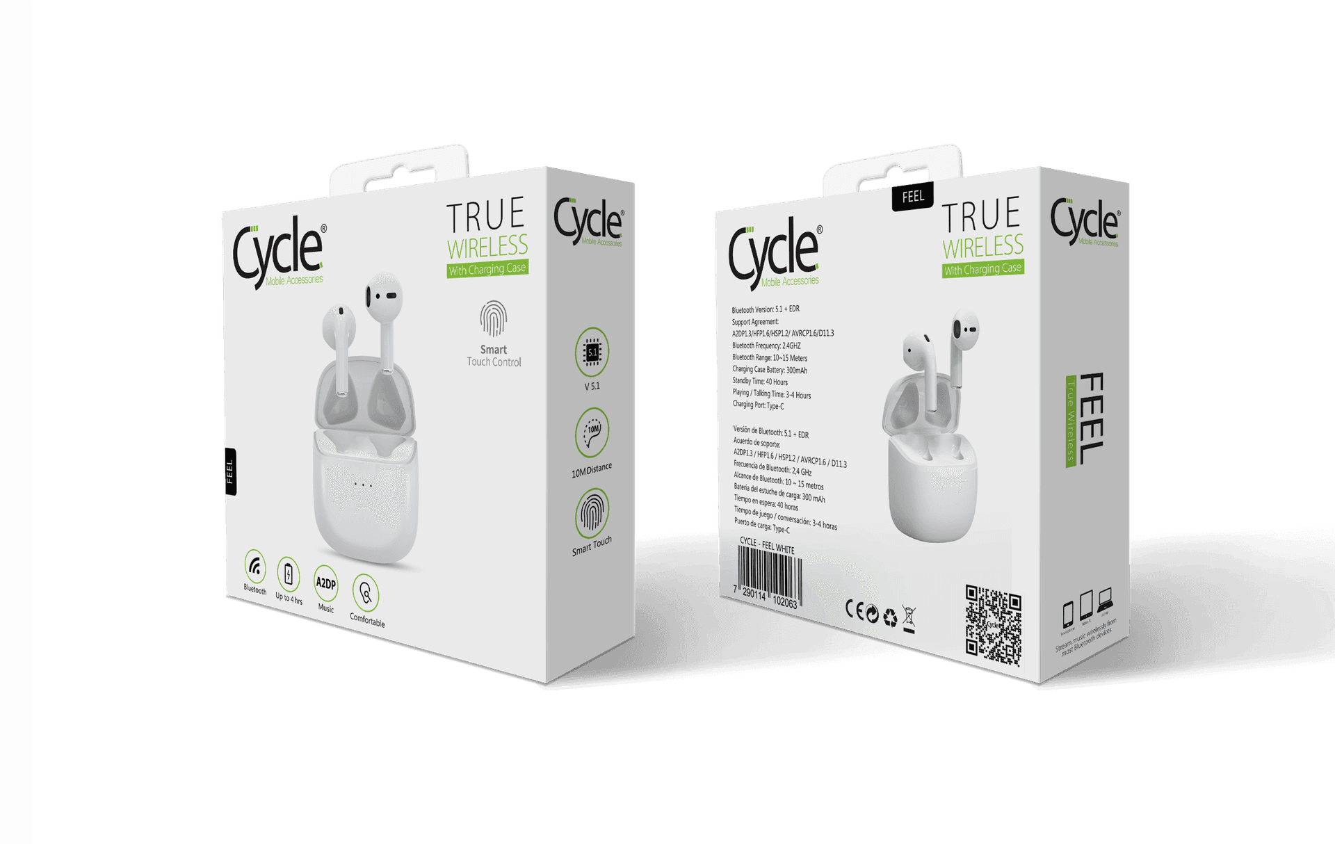 מתנה אוזניות אלחוטיות Cycle FEEL TWS לבן