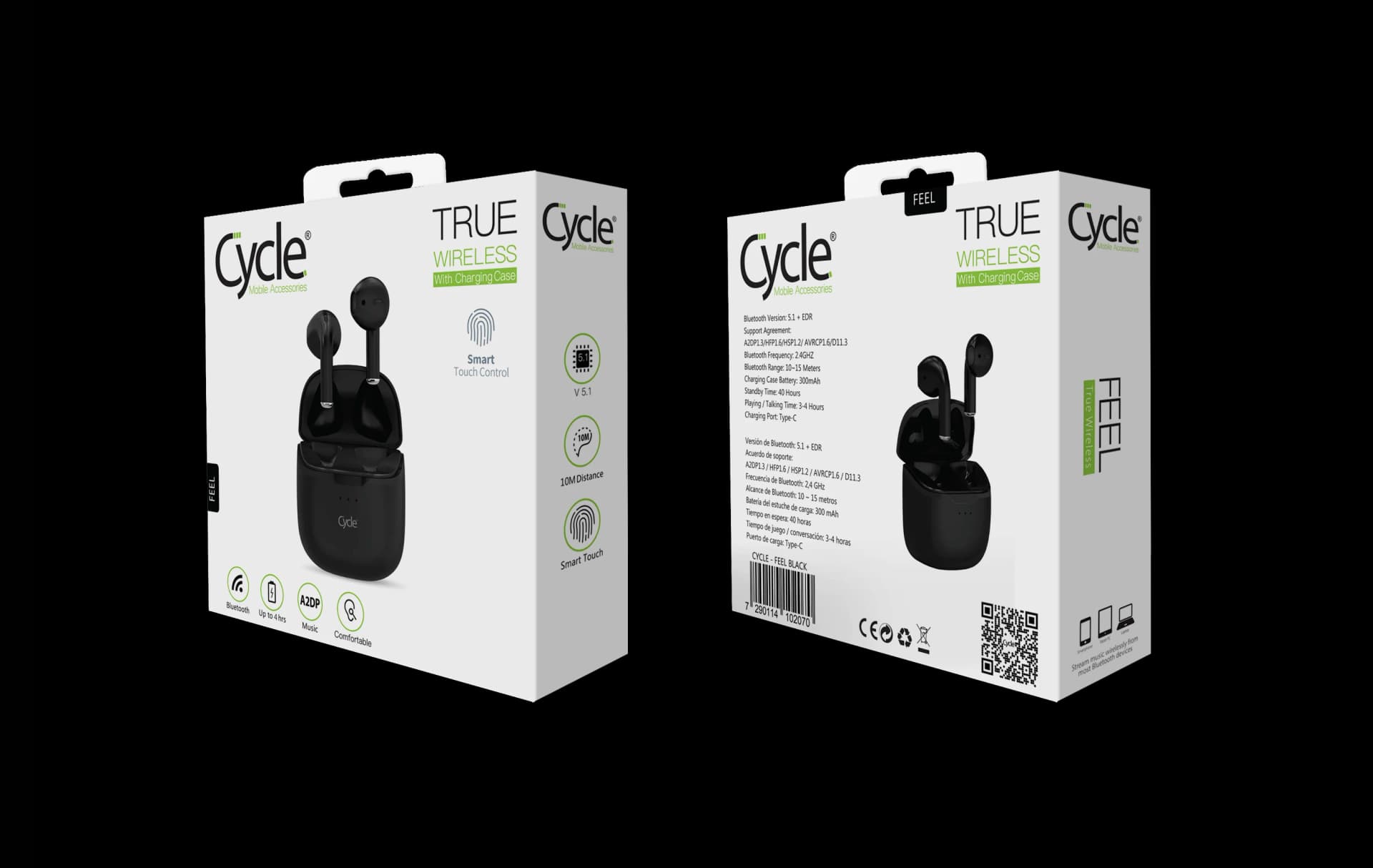 אוזניות אלחוטיות Cycle FEEL TWS שחור