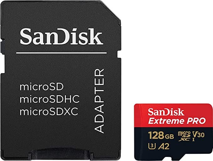 כרטיס זיכרון SanDisk Extreme Pro microSDXC SDSQXCD-128G A2 V30 נפח 128GB
