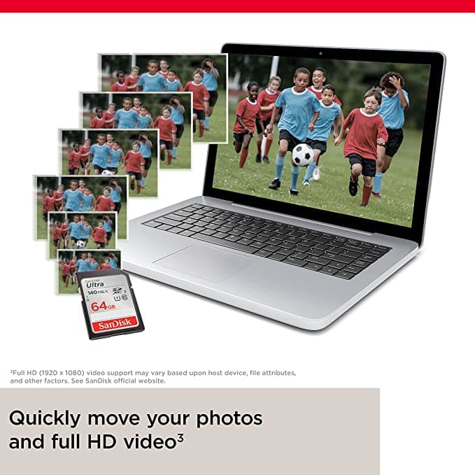 כרטיס זיכרון SanDisk Ultra SDSDUNB-064G 64GB SD נפח 64GB