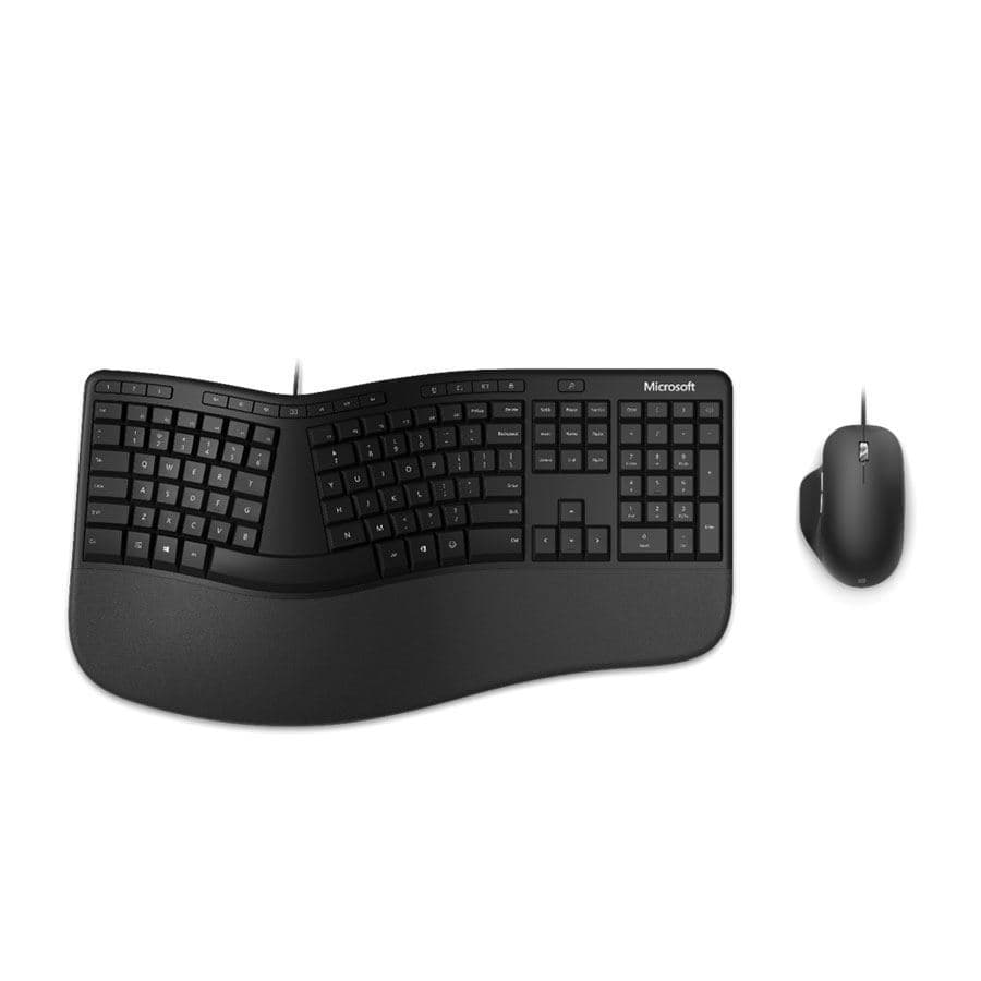 סט מקלדת ועכבר חוטי Microsoft Ergonomic Wired Desktop RJU-00016 ארגונומי