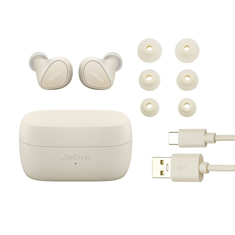 אוזניות אלחוטיות Jabra Elite 4 TWS בז' - יבואן רשמי