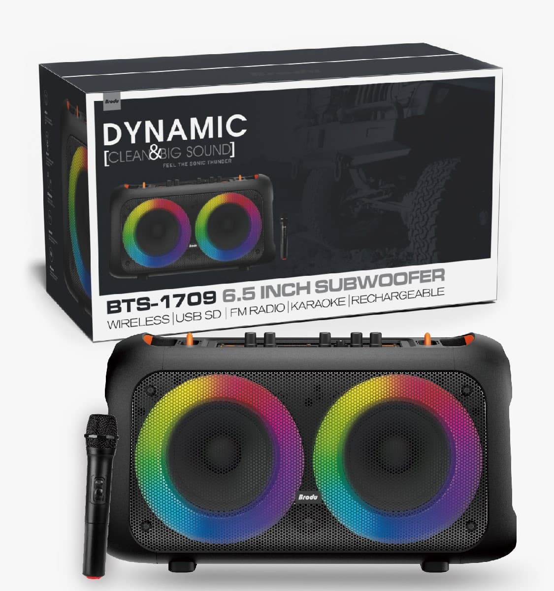 בידורית Bluetooth עם מיקרופון אלחוטי דגם Brodu BTS-1709
