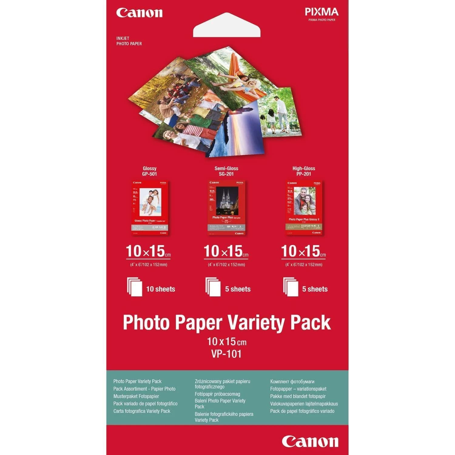 דפי פוטו מקורי Canon VP-101 קנון (20 תמונות 10x15) למדפסת הזרקת דיו