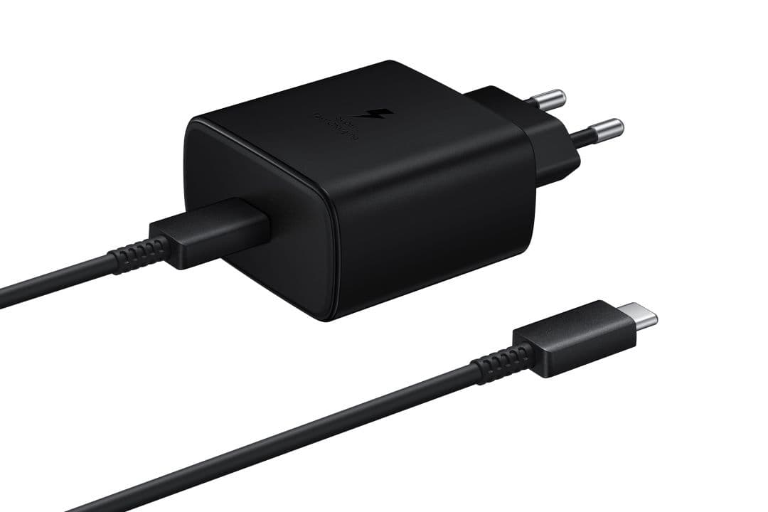 מטען קיר Samsung Super Fast Travel Charger 25W + כבל טייפ סי שחור יבואן רשמי