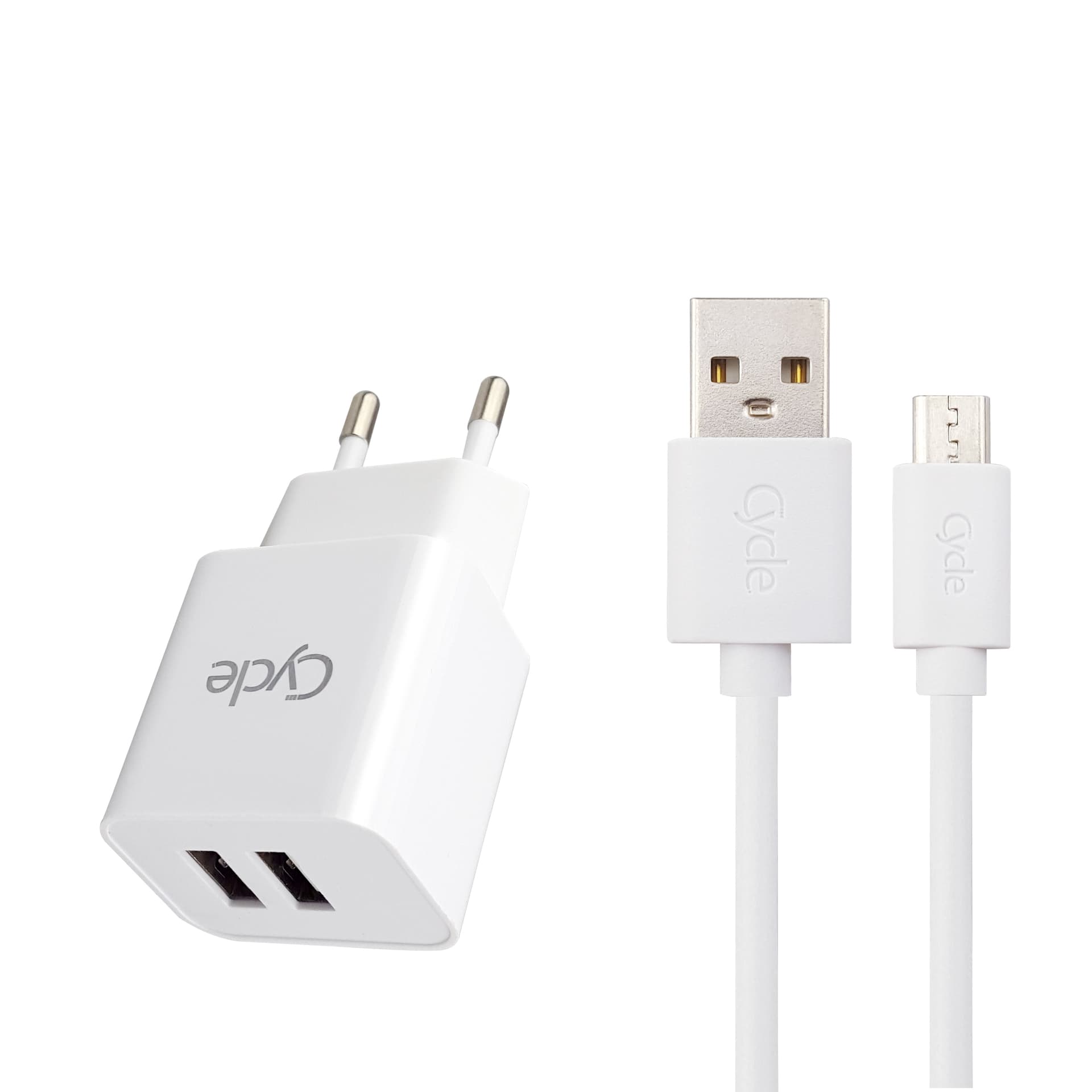 מטען קיר Cycle CYH2.1A-M עם 2 יציאות USB + כבל Micro