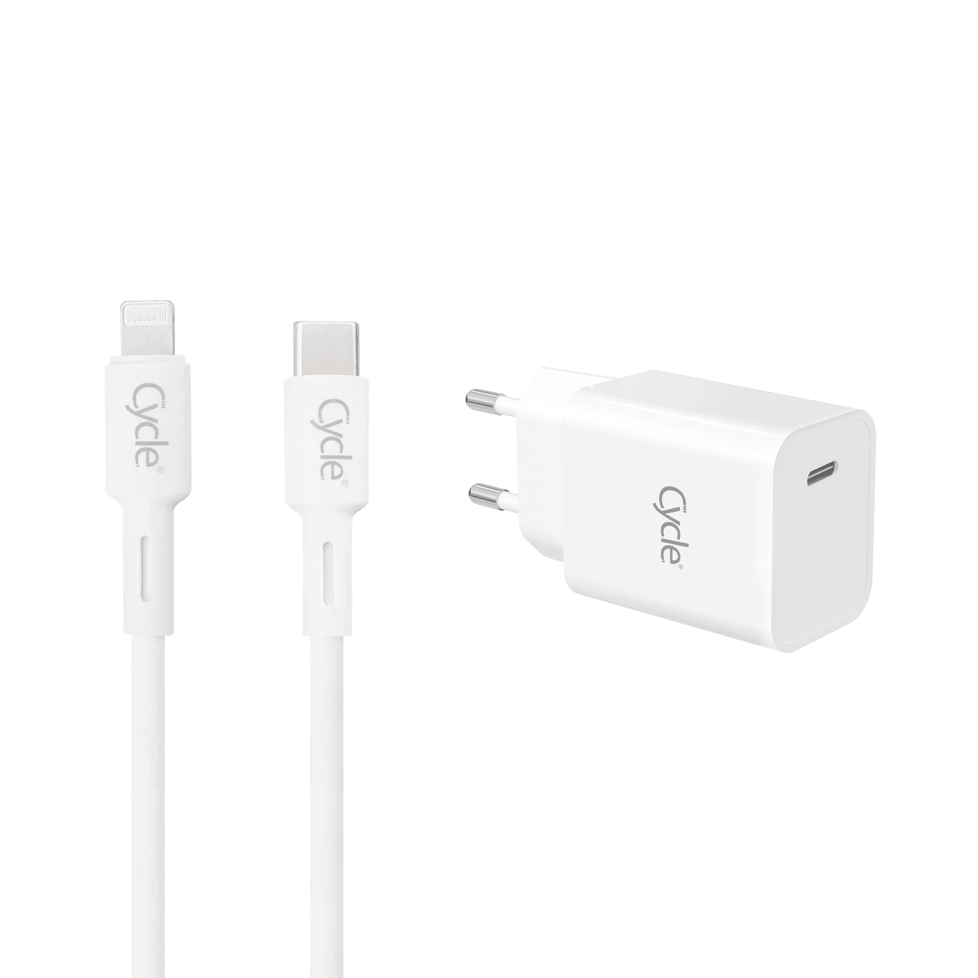 מטען קיר מהיר PD 30W עם יציאת PD+כבל Lightning/אייפון מבית Cycle
