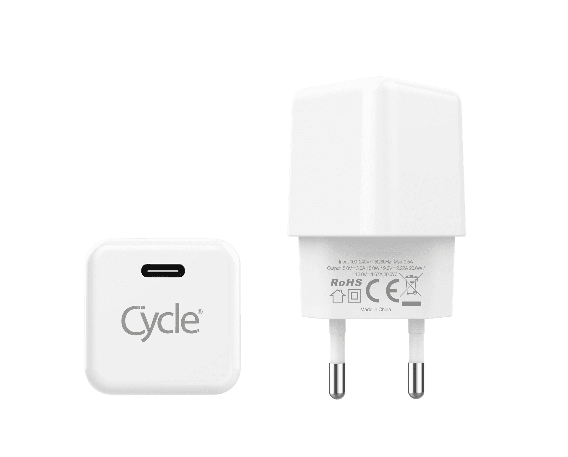 מטען קיר מהיר קומפקטי Cycle CYHPD-CUBE 20W עם יציאת PD - לא למכור כרגע