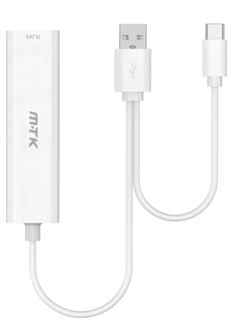 מפצל USB + חיבור רשת RJ-45 למחשב עם חיבור USB/Type-C דגם 4 ב-1 MTK TR9174